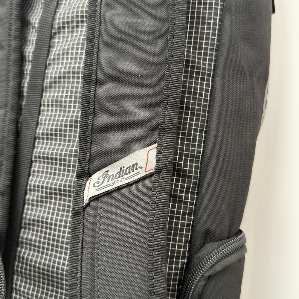 Indian Scout Motorcycle Ogio Backpack Black Gray Red Water Repel 18"x12" - Picture 10 of 16
